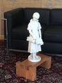 Birch Stool With Statue